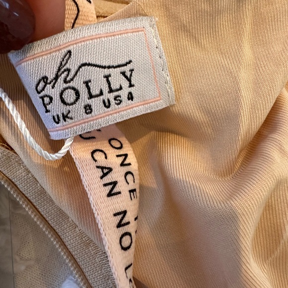 Oh Polly Plunge Mini Dress in Gold - Picture 13 of 13